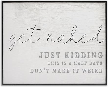 Bathroom Humor Comic Phrase, 16 x 20 Inch Framed Giclee Print