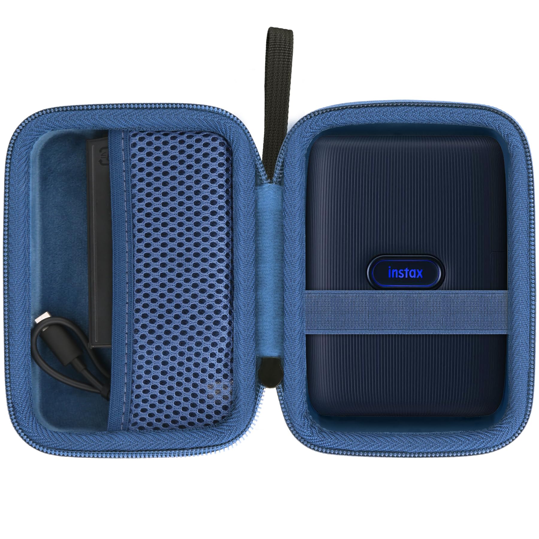co2CREA Hard Travel Case Replacement for Fujifilm Instax Mini Link 3 2 1 Smartphone Printer (Black Case + Inside Dark Denim)