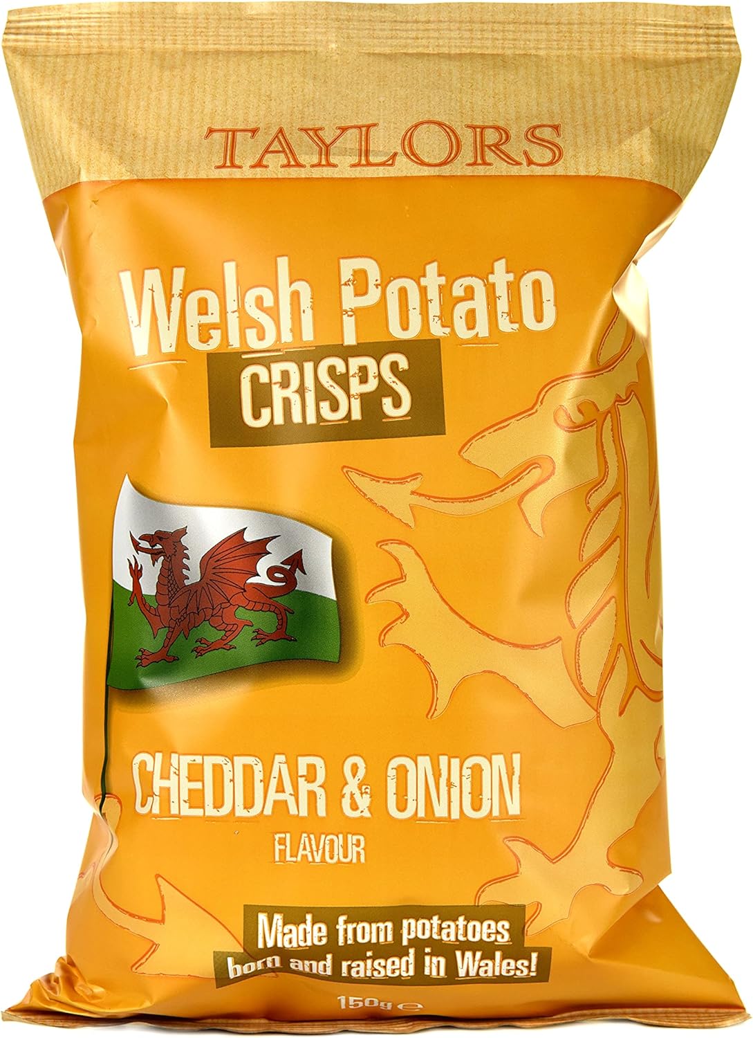 Taylors Welsh Potato Crisps Cheddar and Onion Flavour Welsh Potato Crisps, 40 g Pack of 24