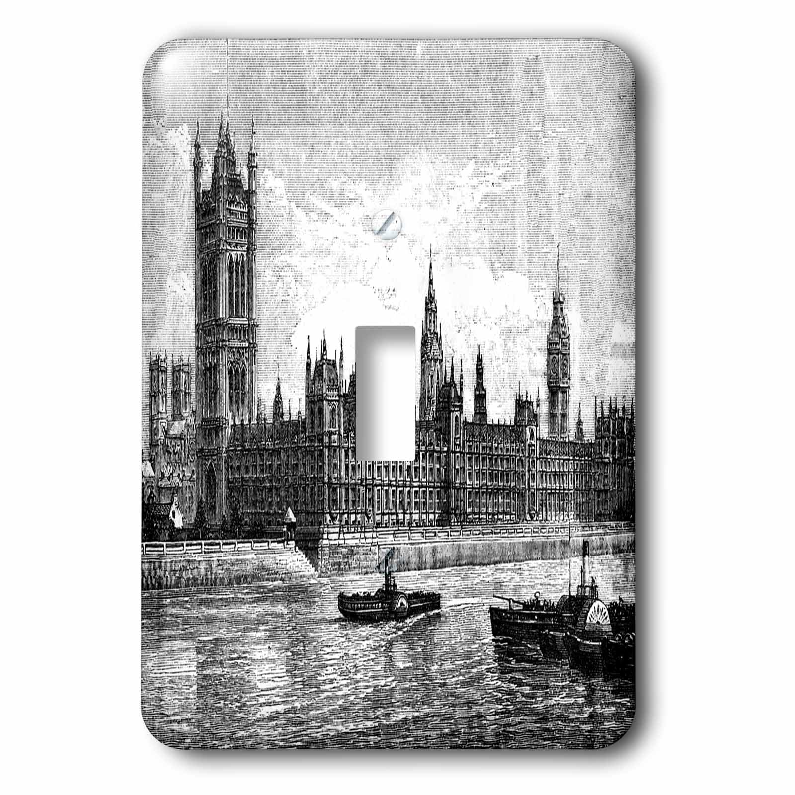 Interrupteur Big Ben Londres 3drose finition de luxe monochrome
