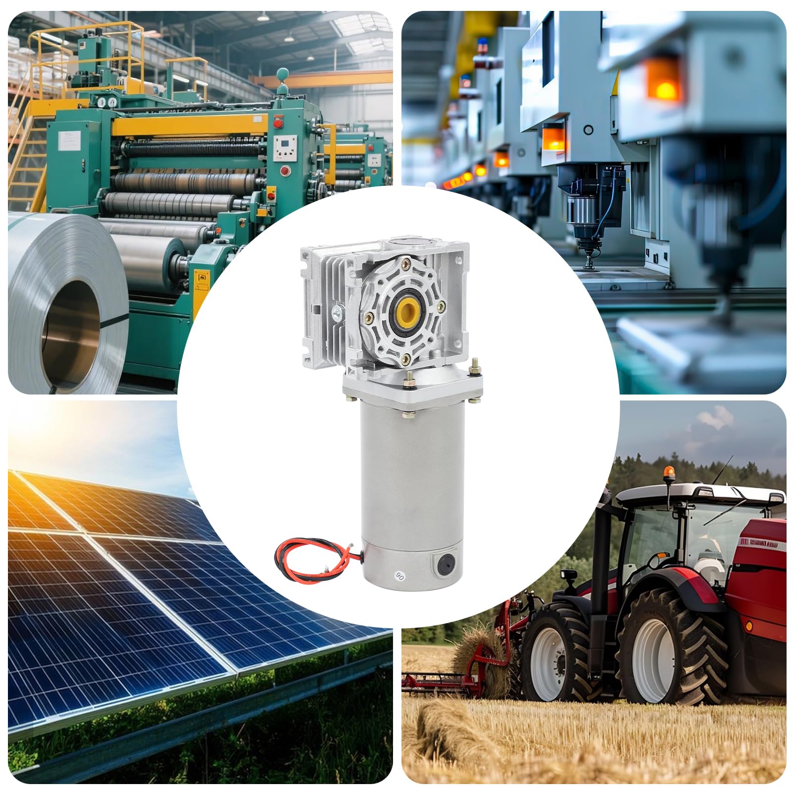 Getriebemotor 300W DC 24V Schneckengetriebemotor 1800RPM Gear Reducer Motor | Einstellbare Geschwindigkeit, Schneckengetriebe Motor mit Selbstverriegelung und Automatischen Abschaltung, Reversierfunktion