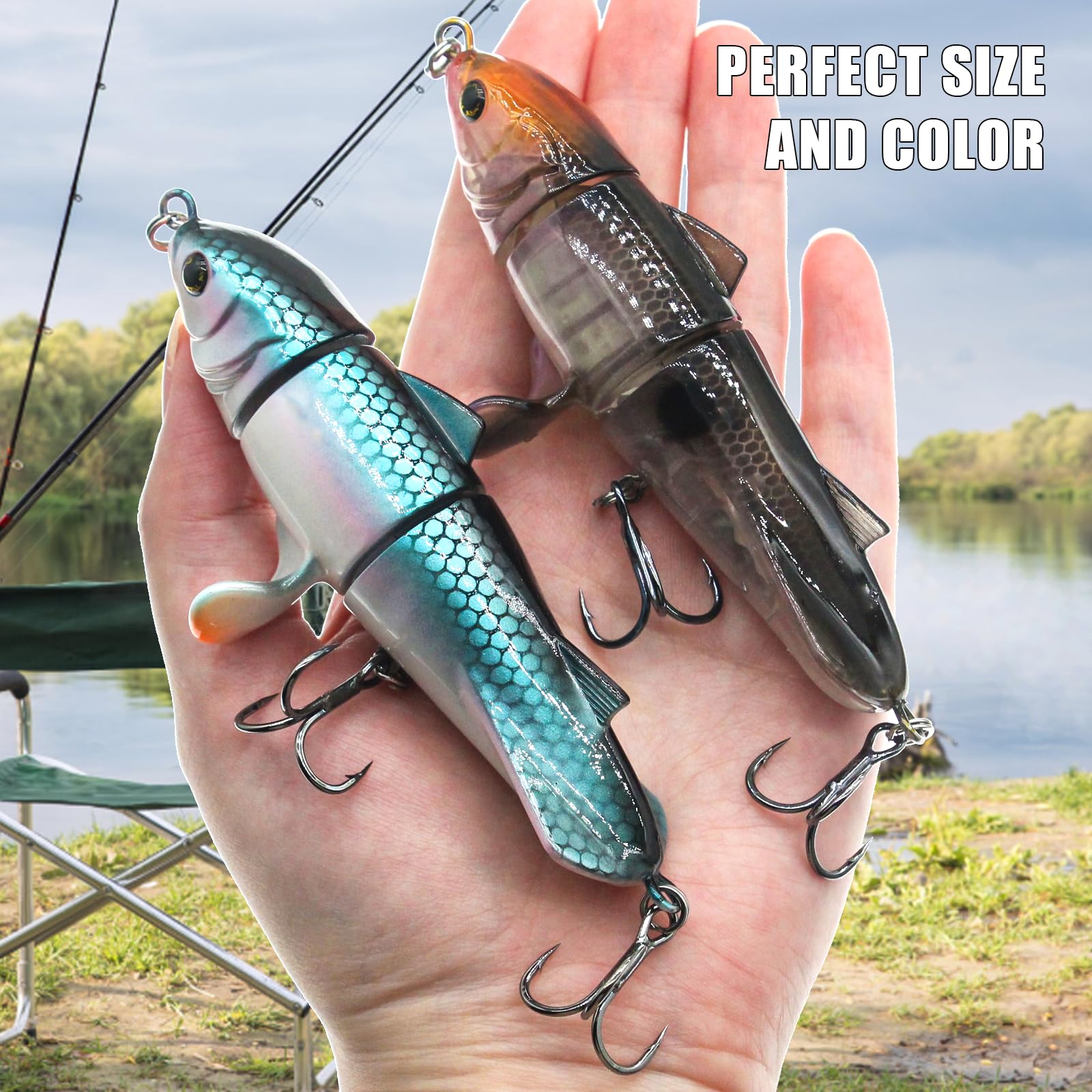 Amazon.co.jp: Gefischtter 2ピース トップウォーター 釣りルアー プ