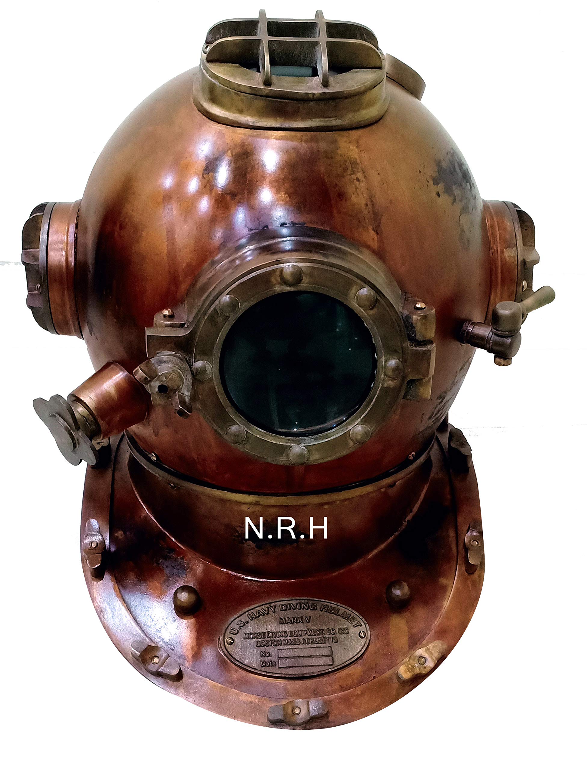 Nautical Replica Hub Casque de sport US Navy Mark V, 45,7 cm, finition antique pour plongée sous-marine, unisexe