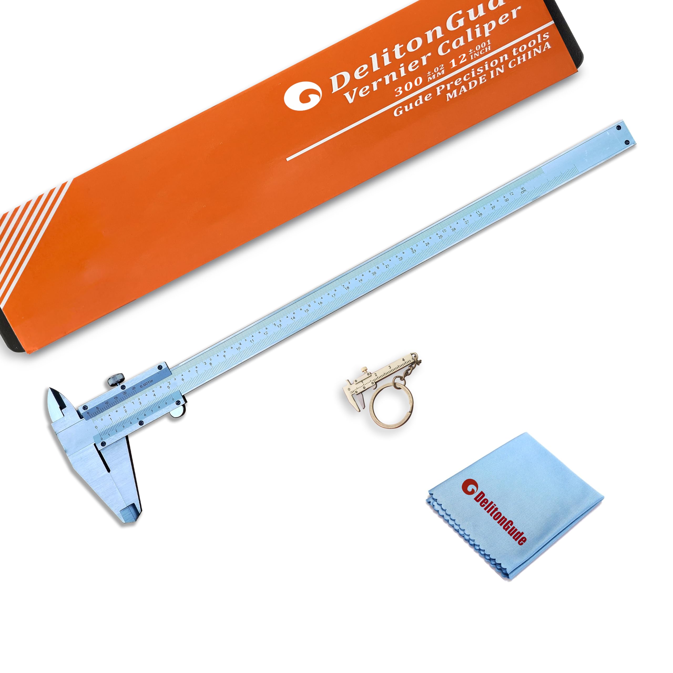 Calibro a corsoio da 30,5 cm, strumento di misurazione in acciaio inossidabile, micrometro manuale da 0-300 mm, 0,02 mm, per misure interne, esterne, profondità e gradini (30,5 cm)