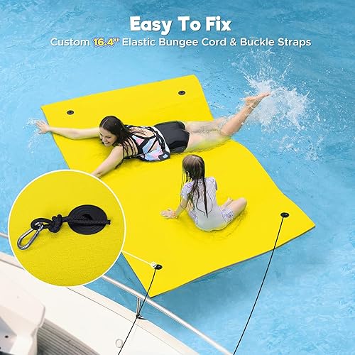 Miniatura 4 de Lily Pad Floating Mat, 7'8'9'13'15.5' Floating Mat, 3-Layer Tear-Resistant XPE Foam Floating Water Mat for Water Recreation, Lake, Pool, River,