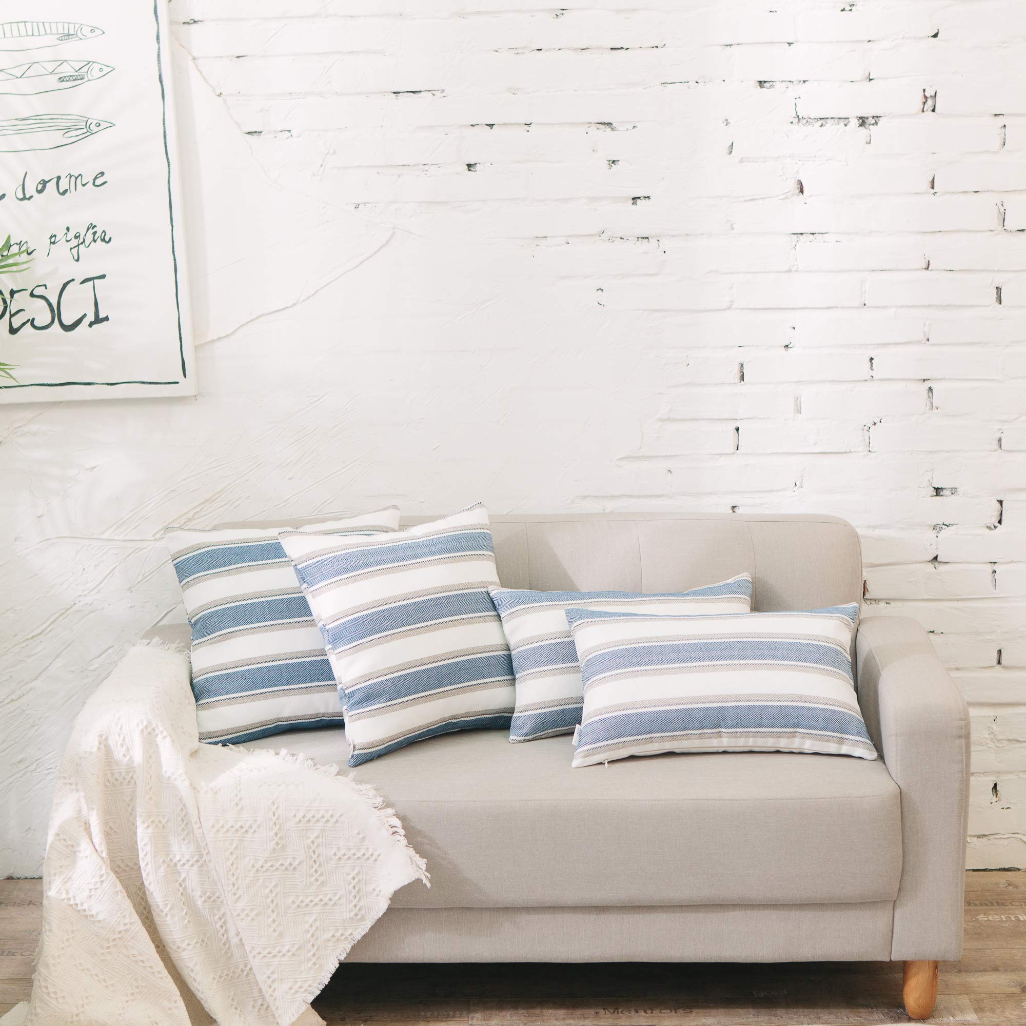 Funda de Almohada Cuadrada Decorativa de Lino Suave, con Cremallera Oculta, para Cama, 66 x 66 cm, 2 Piezas