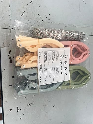 Miniatura 8 de Xiacibdu - 16 perchas de plástico plegables coloridas con 1 tendedero, estante portátil de secado de ropa de viaje para la escuela en casa