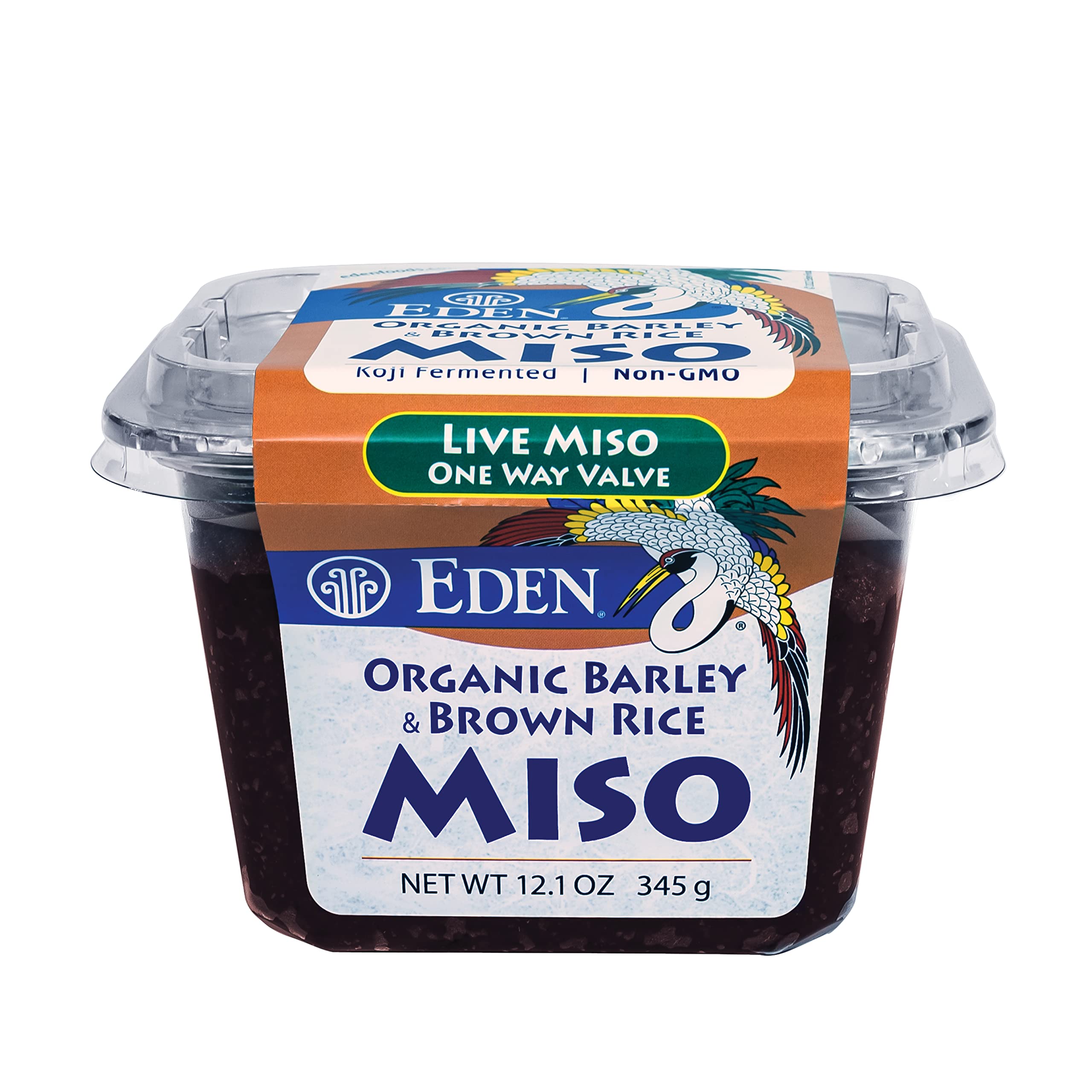 Eden Organic Barley & Brown Rice Miso Paste, Mugi & Genmai, Live Culture, Umami Rich, Made in Japan, 12.1 oz (345g)