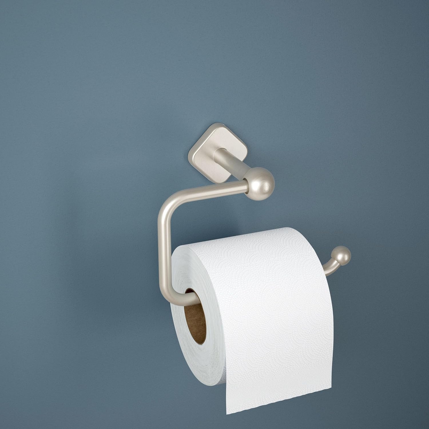 Franklin Brass Gainsville (1-Pack) Toilet Paper Holder, Euro Single Post Tissue Roll Wall Mount TP Storage, Satin Nickel Bathroom Decor, Accessories GNV50-SN - Image 2