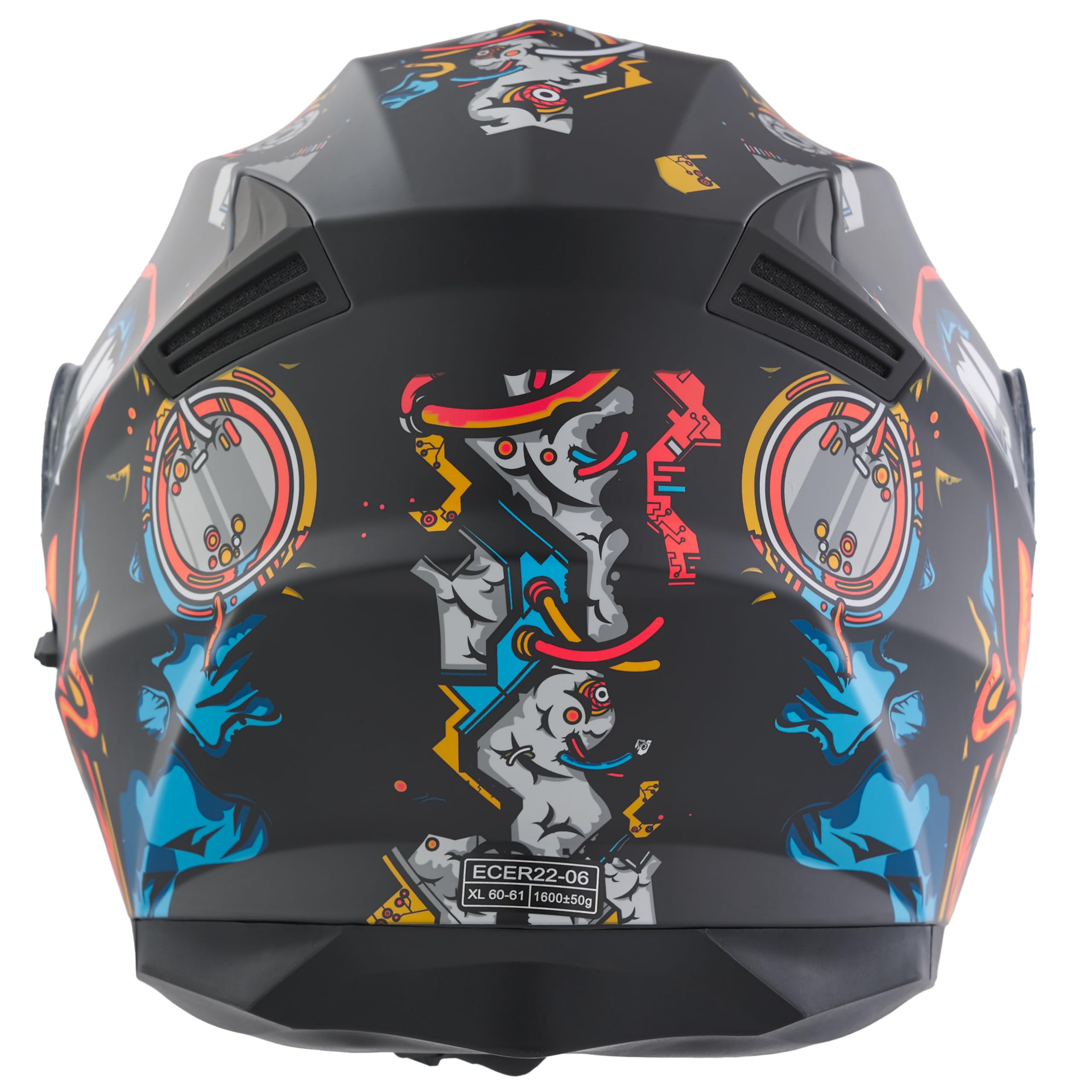 Casco Moto Modulare BHR 836 FLIP-UP, Casco Moto Apribile Omologato ECE 22.06 Con Schermo Parasole, Doppia Visiera Antigraffio e Sgancio Micrometrico, Utilizzo Touring e Cittadino, Zombie Black XS