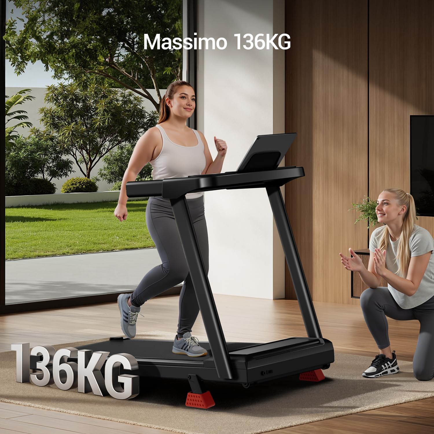 LONTEK Tapis Roulant Salvaspazio con Inclinazione 15%, Tapis Roulant Elettrico 12KM/H, Tapirulan Pieghevole da Casa con Motore da 3.0 HP e Display LED, Carico Massimo 136KG