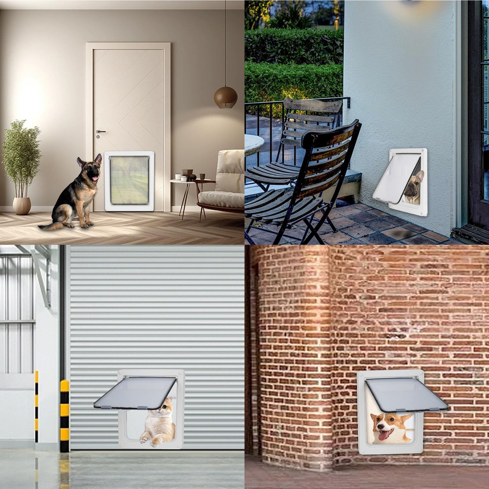 Lessmon - Puerta grande para perros y gatos, resistente a la intemperie, 17x14 para medianos y grandes
