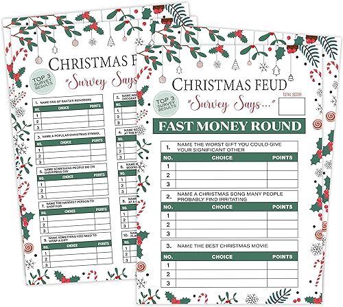 Miniatura 1 de QOFO Juego de feud amigable para Navidad  El divertido juego de adivinar las mejores respuestas, juego de pelea para adultos, juego de fiesta de