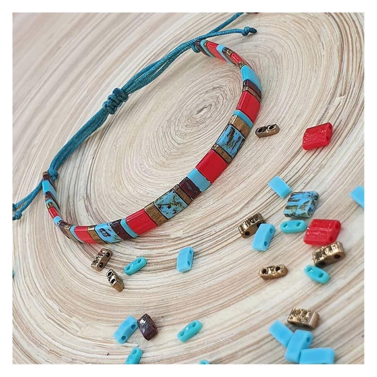 Cuentas de dos agujeros, Glass Beads Multi Color Jewelry Finding(Tlmix3)