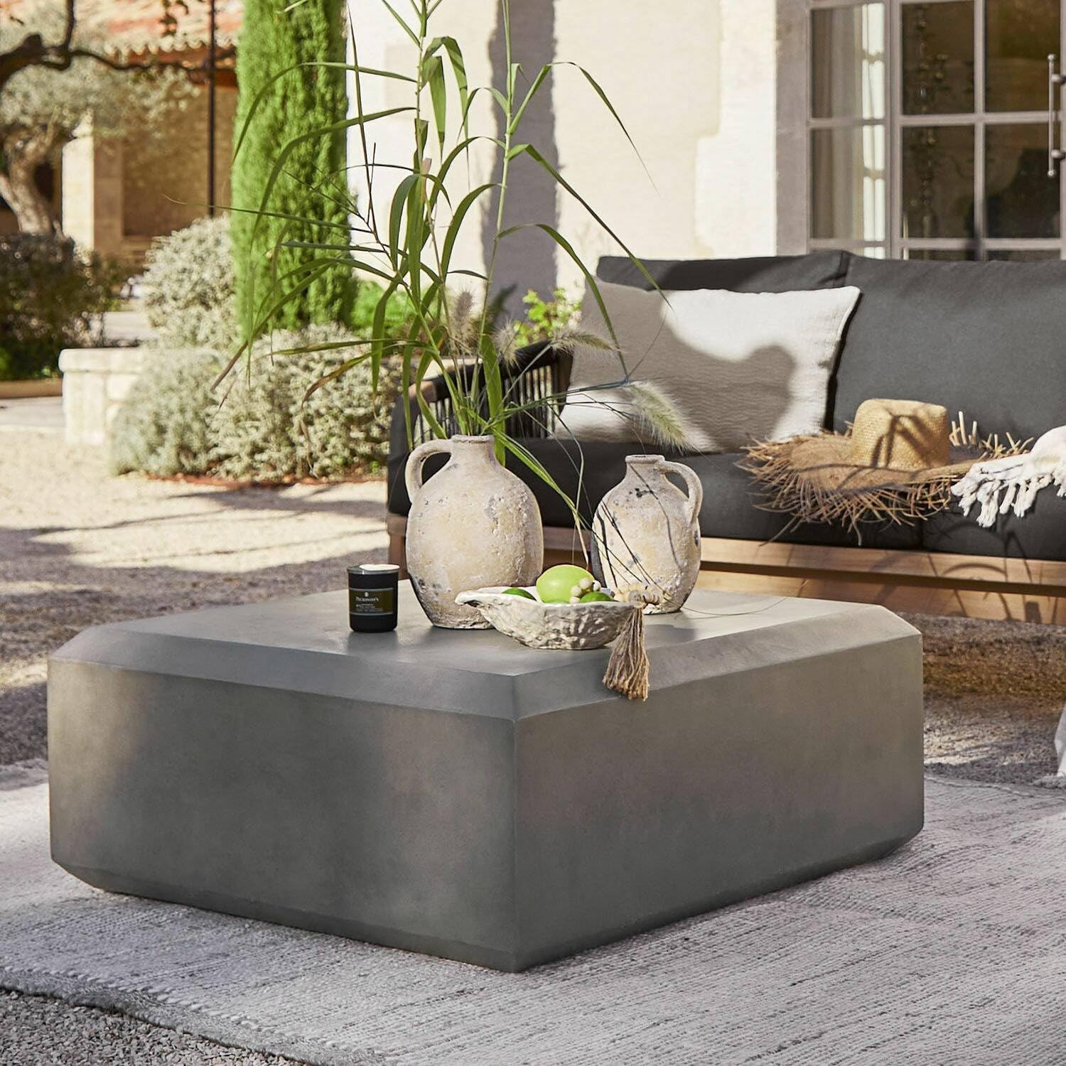 Loberon Yvorne Coppia di vasi - Terracotta con Patina Naturale - Articolo Esclusivo Realizzato a Mano, Crema Antico