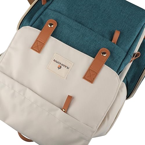 Miniatura 4 de Ramhorn Mochila de viaje multifunción para mamá con bolsillos aislados y compartimento para laptop, Verde, Mediana