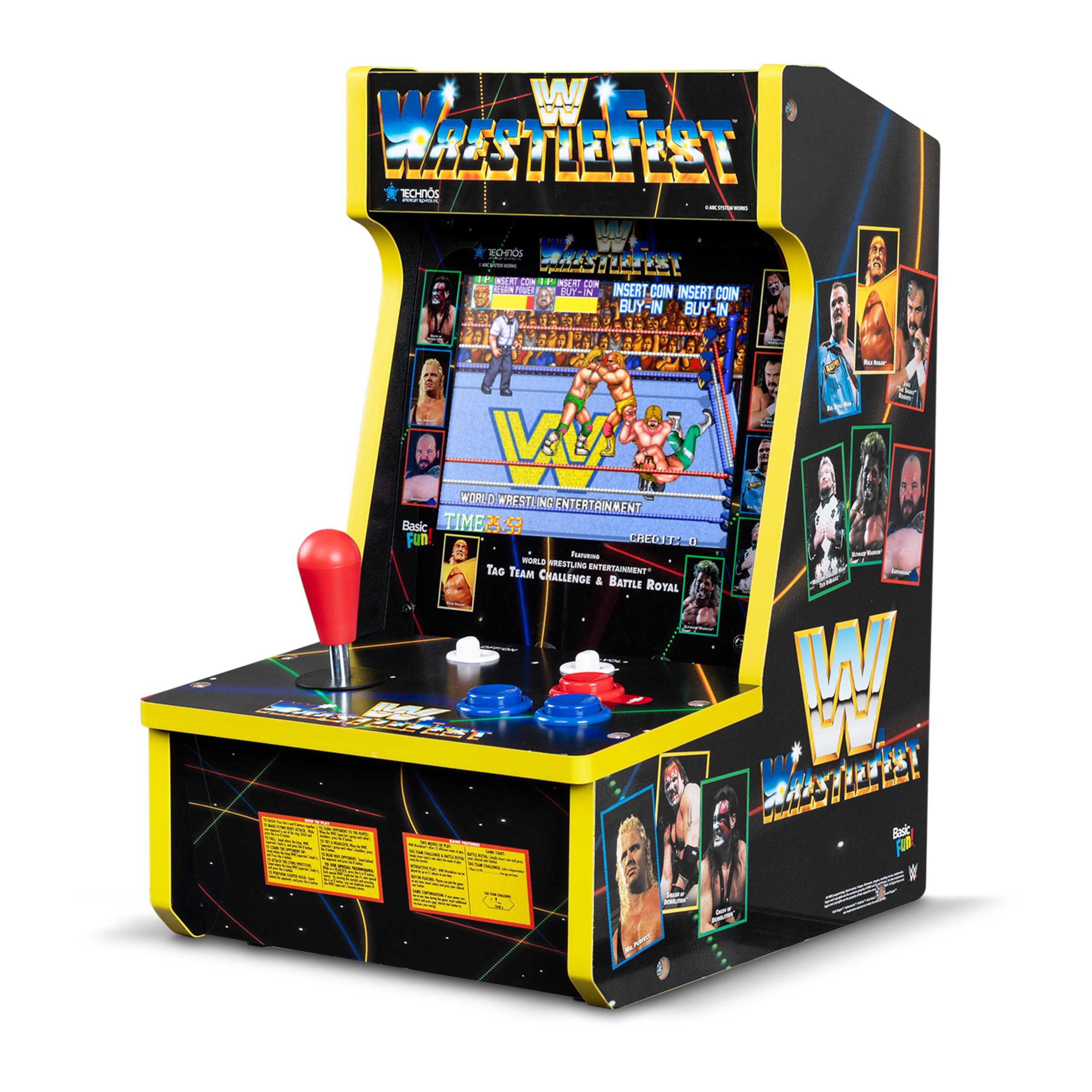 Arcade Classics WWE Wrestlefest Countercade Arcade Machine 8"" LCD 4 Games Black