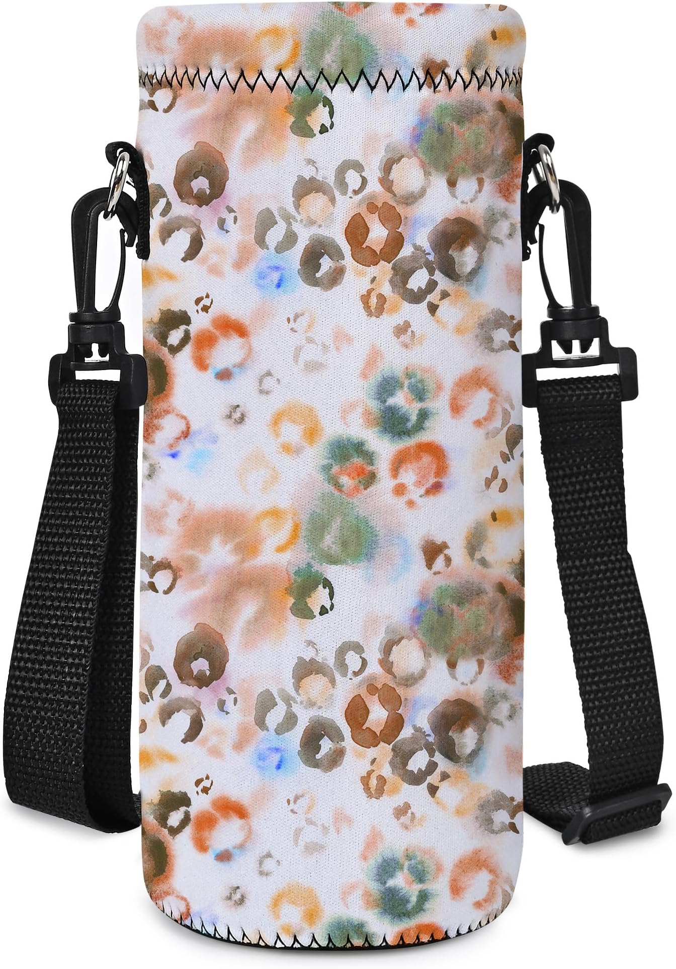 AUPET Water Bottle Bag Carrier,24oz/32oz Insulated Neoprene bottle Sling Holder Case Pouch Cover for 1000ML/750ML Bottles with Shoulder Strap for walking (Watercolor Style, 750ML)