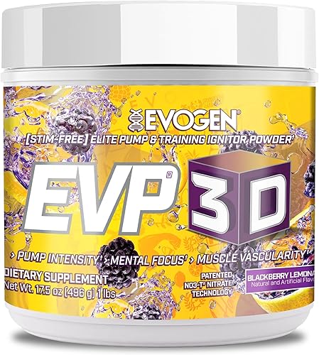 Miniatura 1 de Evogen EVP-3D  Encendedor de bomba de preentrenamiento extremo, nitrato de arginina, citrulina, beta-alanina, melena de león  BlackBerry Lemonade