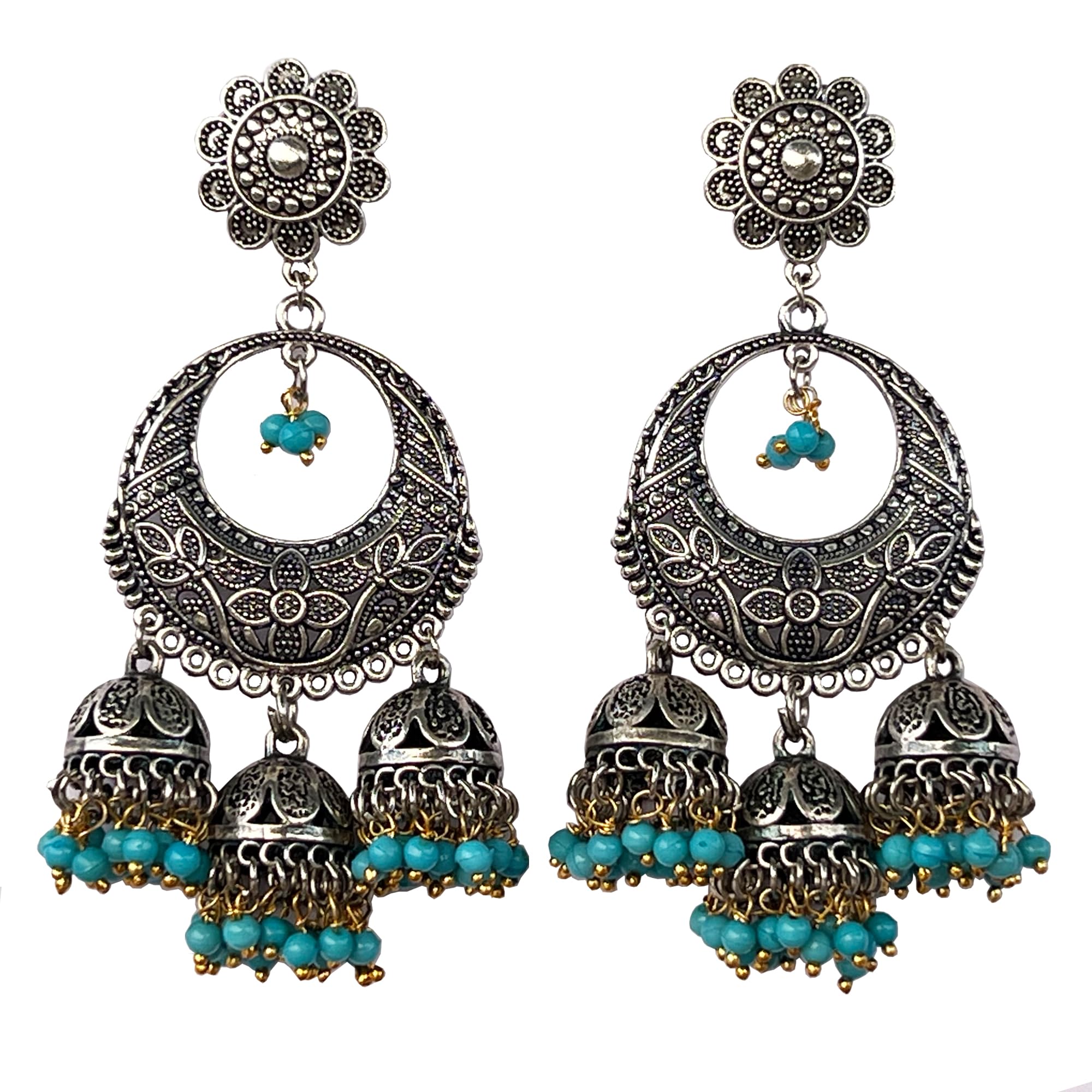 Traditional Chandbali Statement Oxidized Ethnic Dangler Designer Jhumki Available in 6 Vibrant Colors (B0CQM4V5N2) Amazon Price History, Amazon Price Tracker