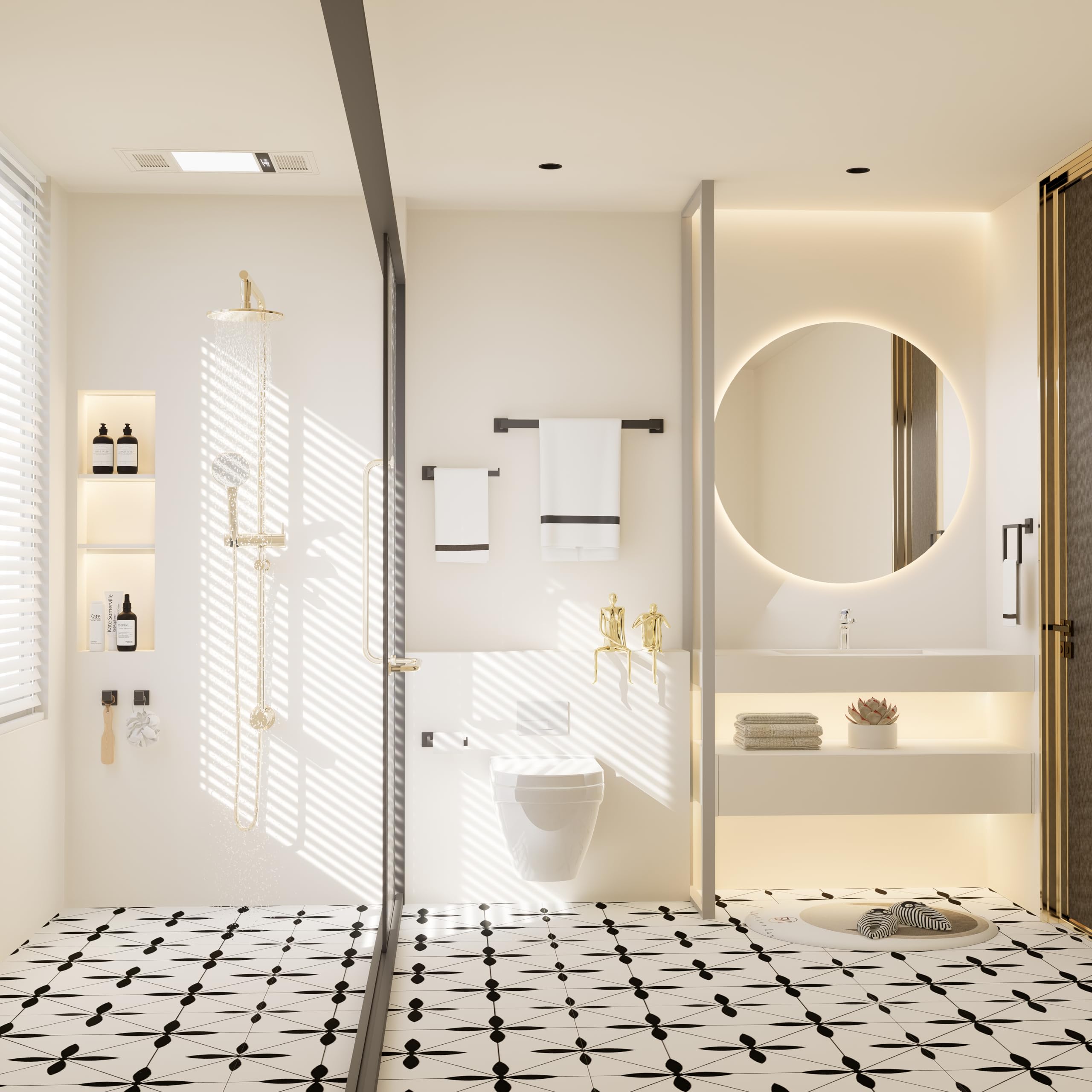 15-Pieces Matte Black Bathroom Accessories Set 23 6 Inch Bath Towel Bar Set SUS 304 Stainless Steel Bathroom — view 9