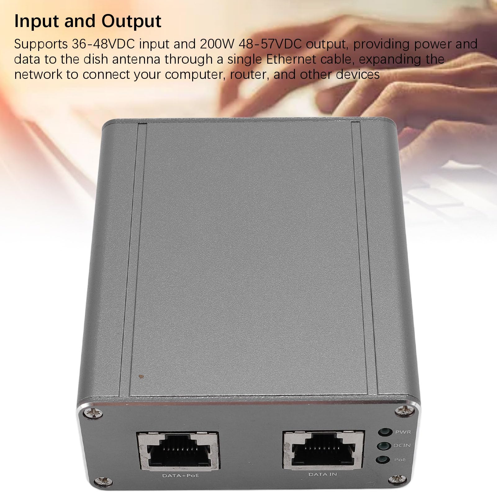 Mavaol PoE Gigabit Injector for Gen 3 Dish Antenna 36-48VDC Input 200W 48-57VDC Output 6KV 8/20us ESD Guard Compatible with 2.5G