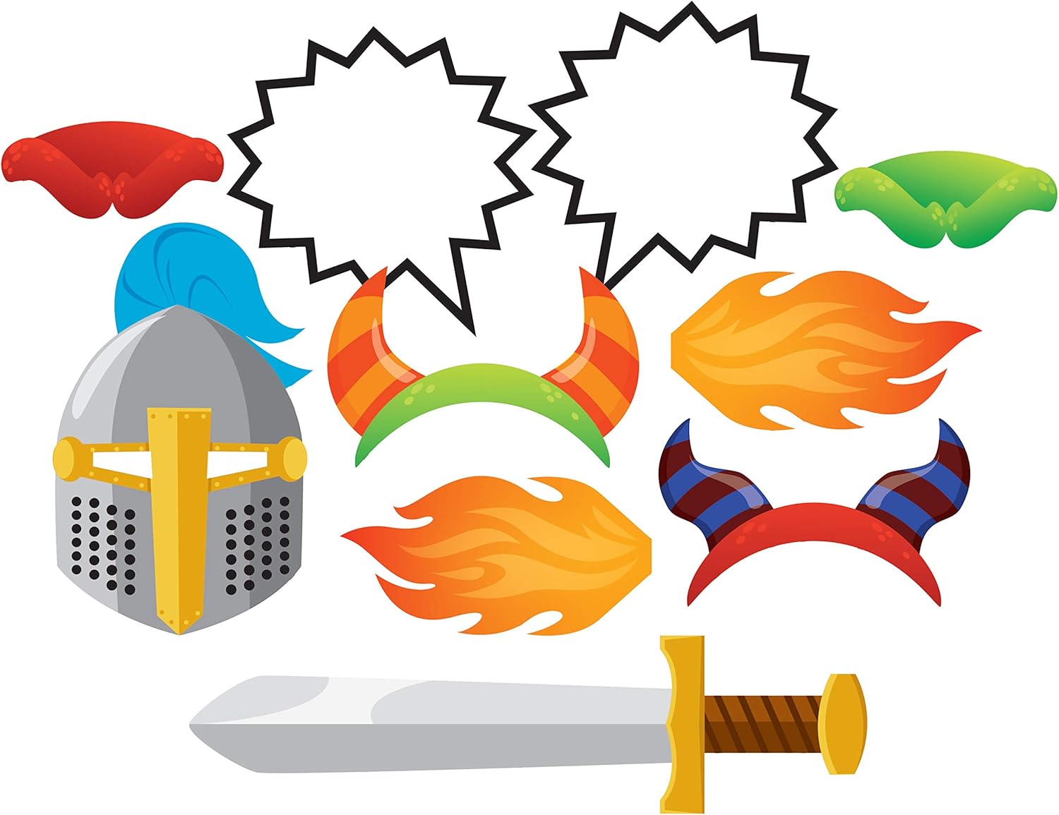 Creative Converting Assorted Photo Booth Dragons Party Props (10 Piece)