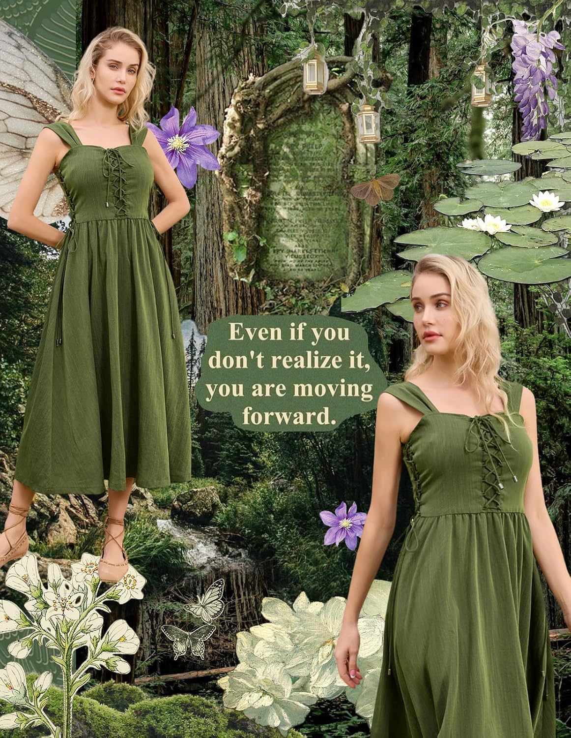 SCARLET DARKNESS Women Renaissance Summer Corset Dress Medieval Cottagecore Lace Up Dress - Image 8