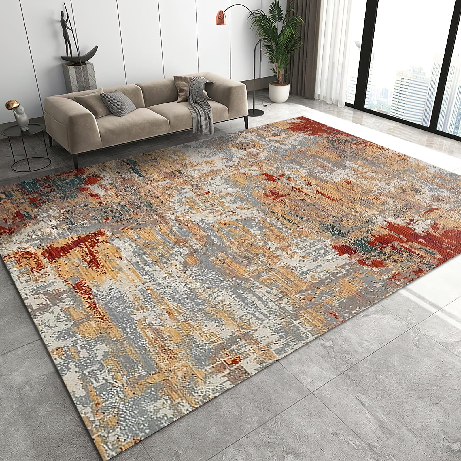 Used USA vintage Rug Mat インテリア Amazon.com: CHAMPLANT Area Rug 6'x9' Washable Red Blue Rug