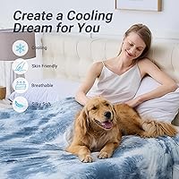 Vista 3 de Edredón refrescante de tamaño individual, mantas refrescantes de doble cara para durmientes calurosos, suave, transpirable, ligero, refrescante