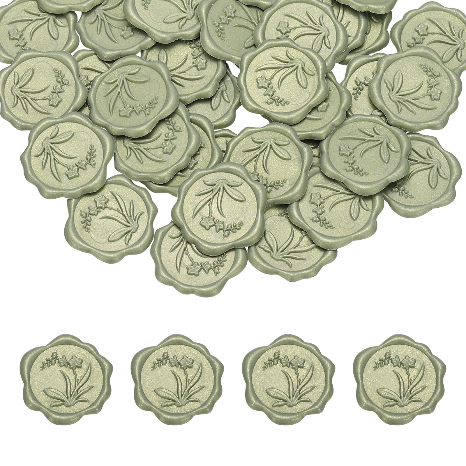 PATIKIL Wax Seal Stickers, 50 Pcs Envelope Seal Stickers, Self-Adhesive Wax Stamp Wedding Invitation Accessories for Wedding Party Birthday Gift Wrapping Anniversary, Shimmery Bronze Gold