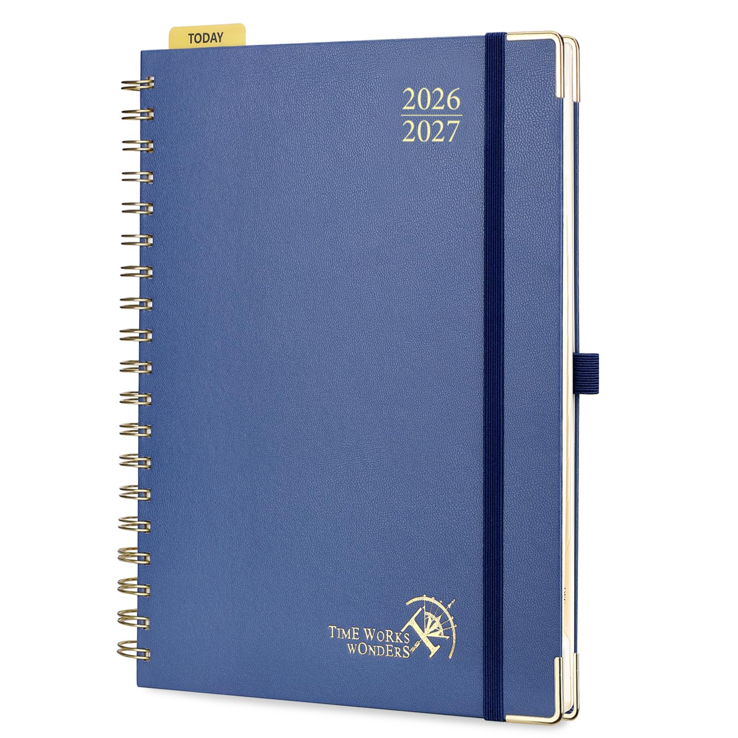 POPRUN 2026-2027 Academic Diary A4 Week to View Big Spiral 17 Months (Aug'26 - Dec'27) Vertical Academic 26/27 Weekly Hardback Planner(Navy blue)