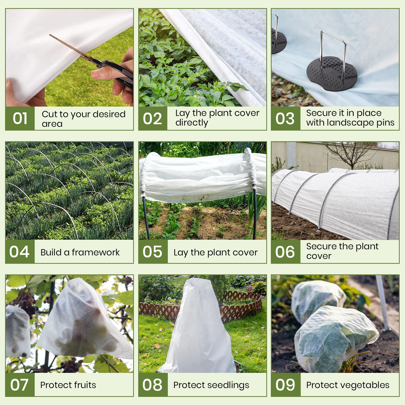 Voile Hivernage Plante Exterieur 1.6x10m Tissu Non tissé 30 g/m² Housse Protection Blanche