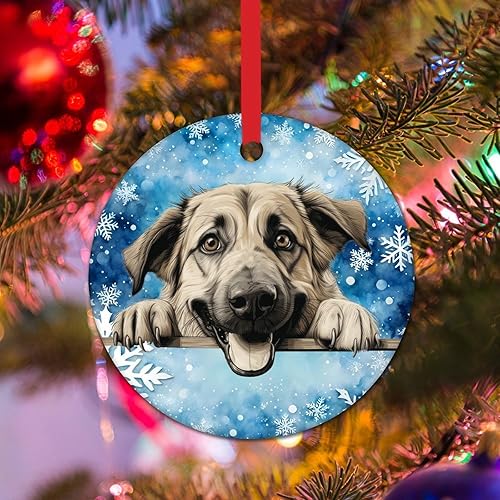 Miniatura 5 de WoGuangis Adornos de pastor de Anatolia para árbol de Navidad, pastor de Anatolia, lindo y divertido que mira al perro, cachorro, recuerdo de