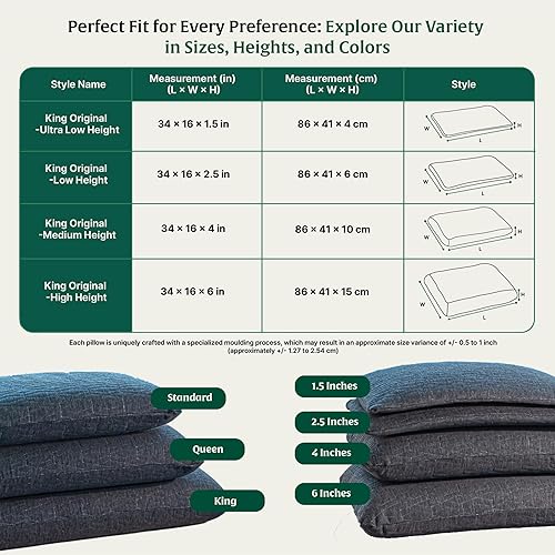 Miniatura 6 de The White Willow Almohada de cama de espuma viscoelástica ortopédica de gel refrescante para dormir, ideal para personas que duermen de espalda,