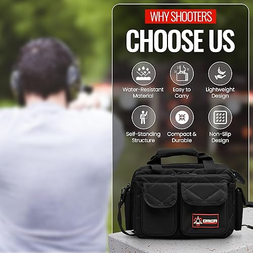 Vista 4 de Orca Tactical Bolsa para pistola – Bolsa compacta para pistolas y munición – Bolsa de pistola de pie – Bolsa para pistola con cremalleras YKK