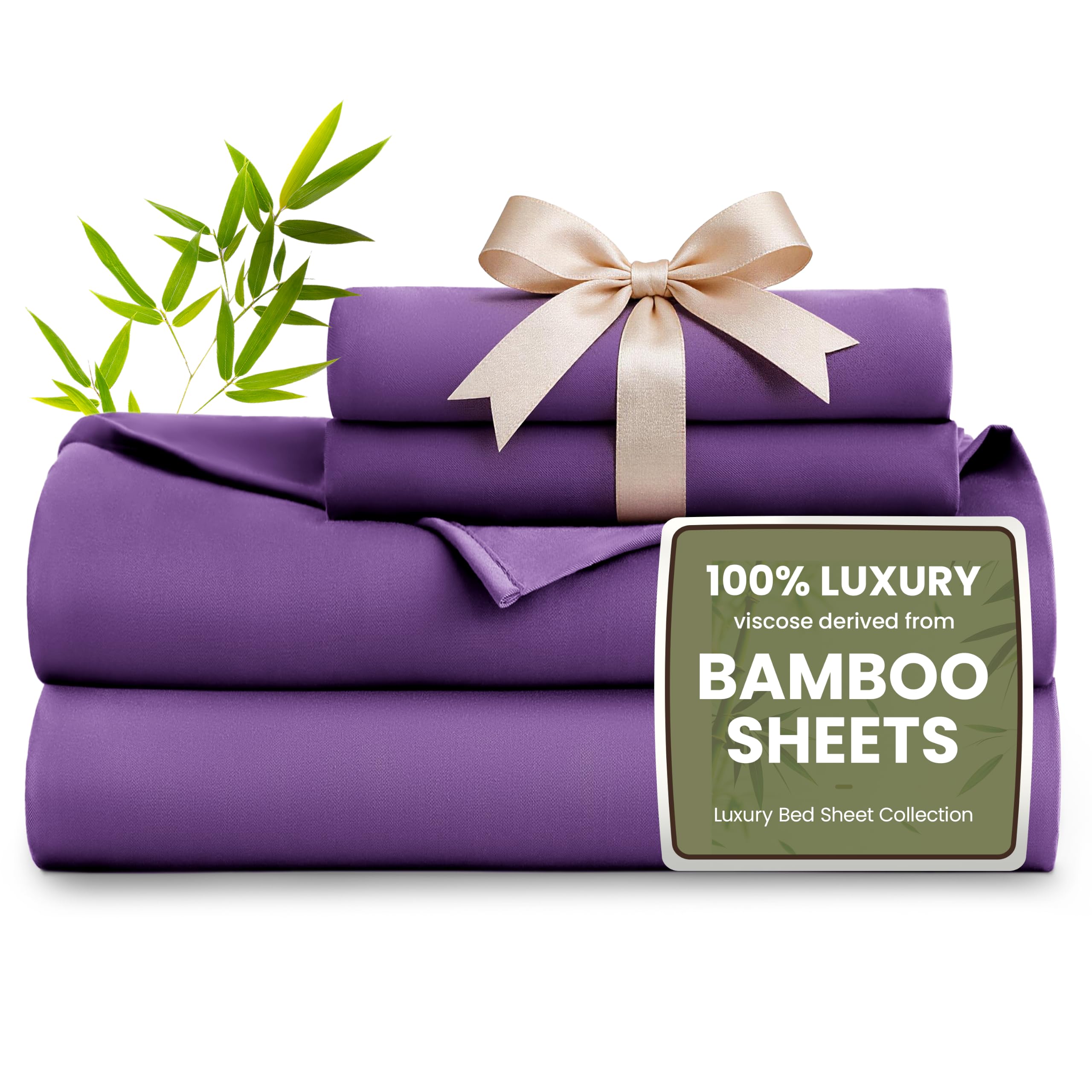 Love's cabin 100% Rayon Derived from Bamboo, King Size Sheet Set, 6 Pieces