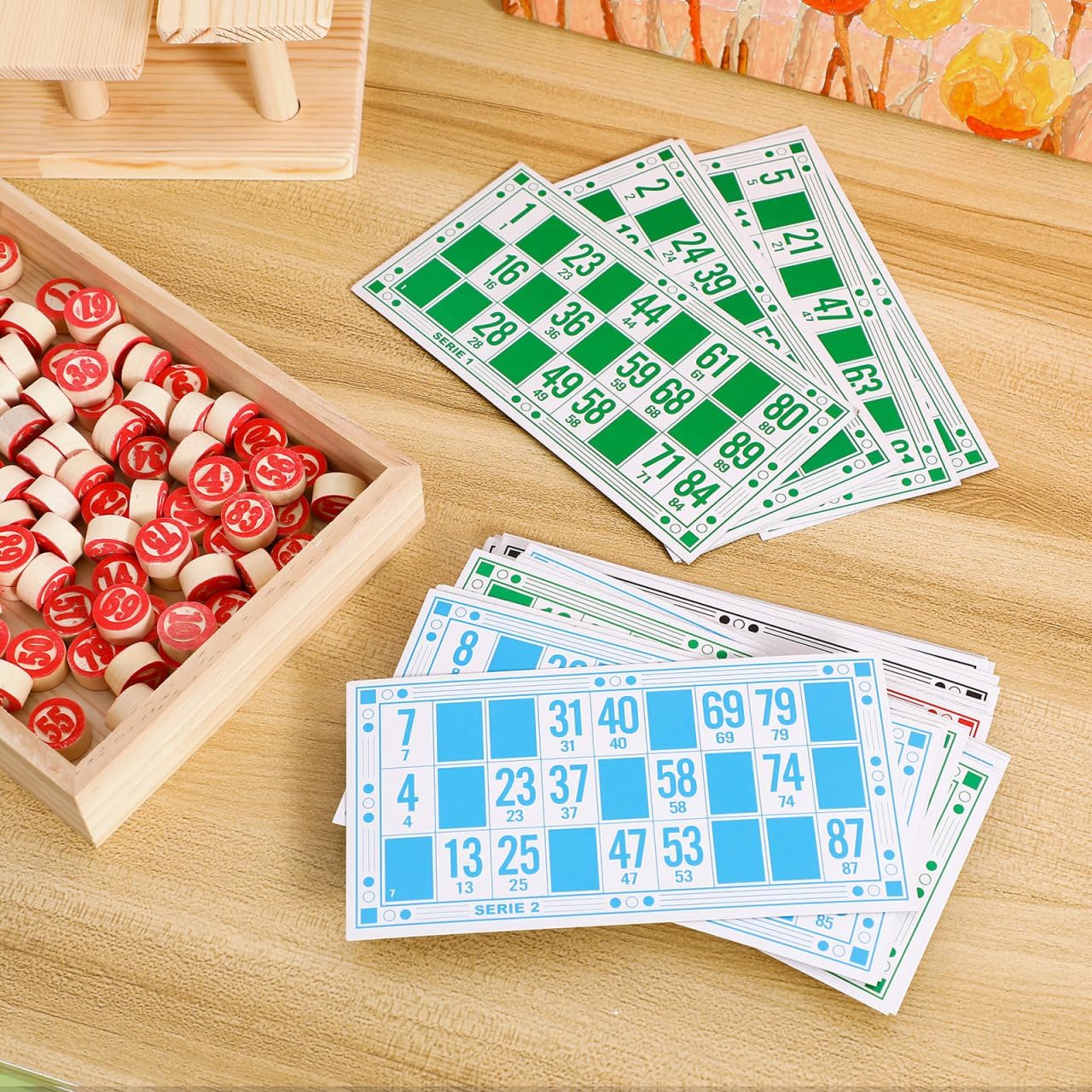 Vaguelly Bingo Digital Chess Game Set for Family and Kids - Educational Russian Lotto Board Game for Concentration and Logical Thinking - Durable Wooden Travel for Parties and Home