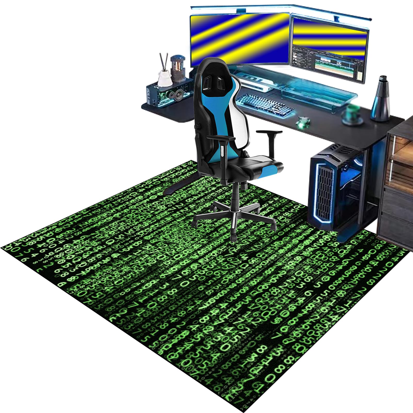Floor Protector for Office Chair, Gaming Chair Mat for Hard floor, Office Carpet Protector Chair Mat for Home Office, Under Desk Office Rug, Computer Desk Chair Mat for Rolling Chair 130 x 150 cm