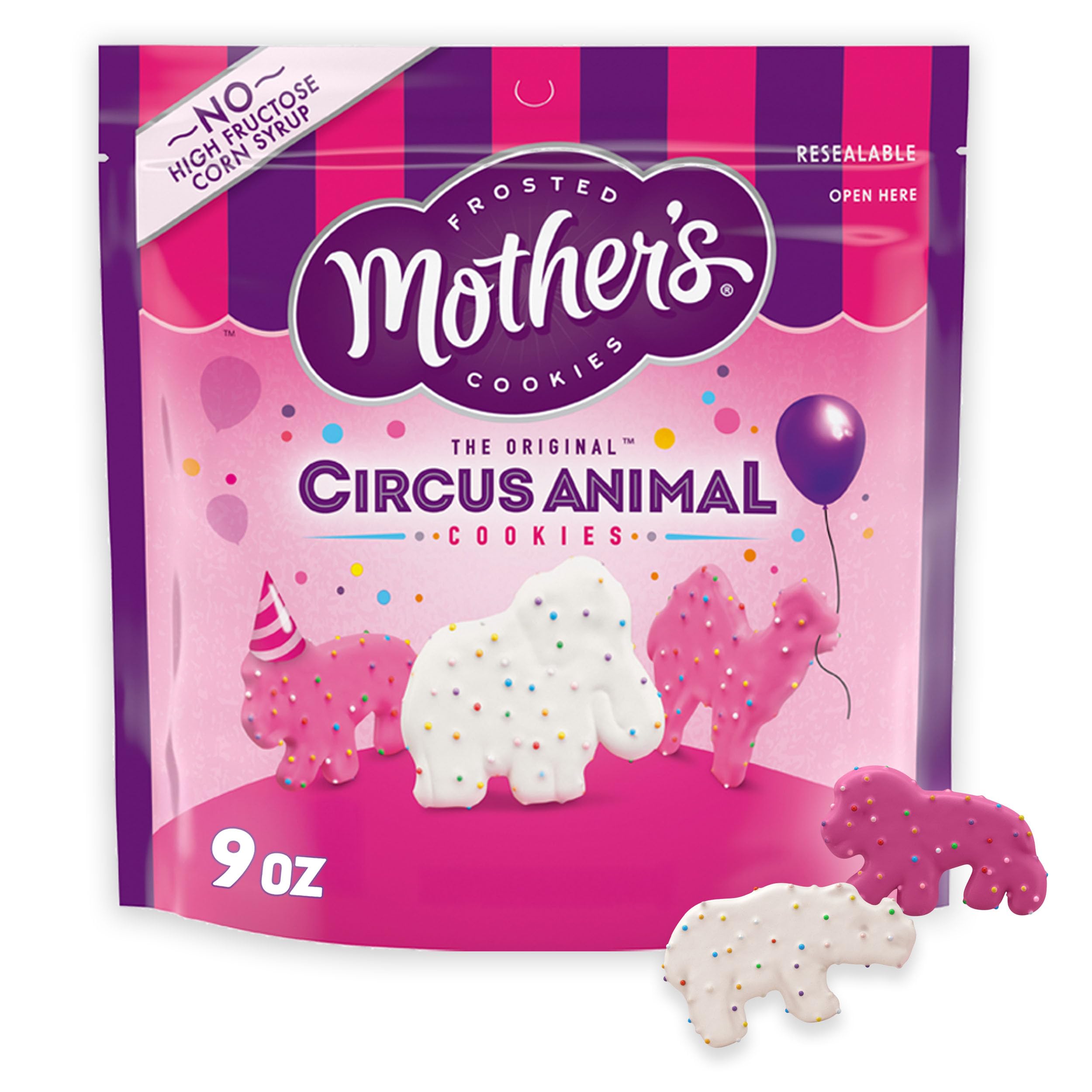 Mother's Original Circus Animal Cookies, 1 Resealable Bag, 9 oz