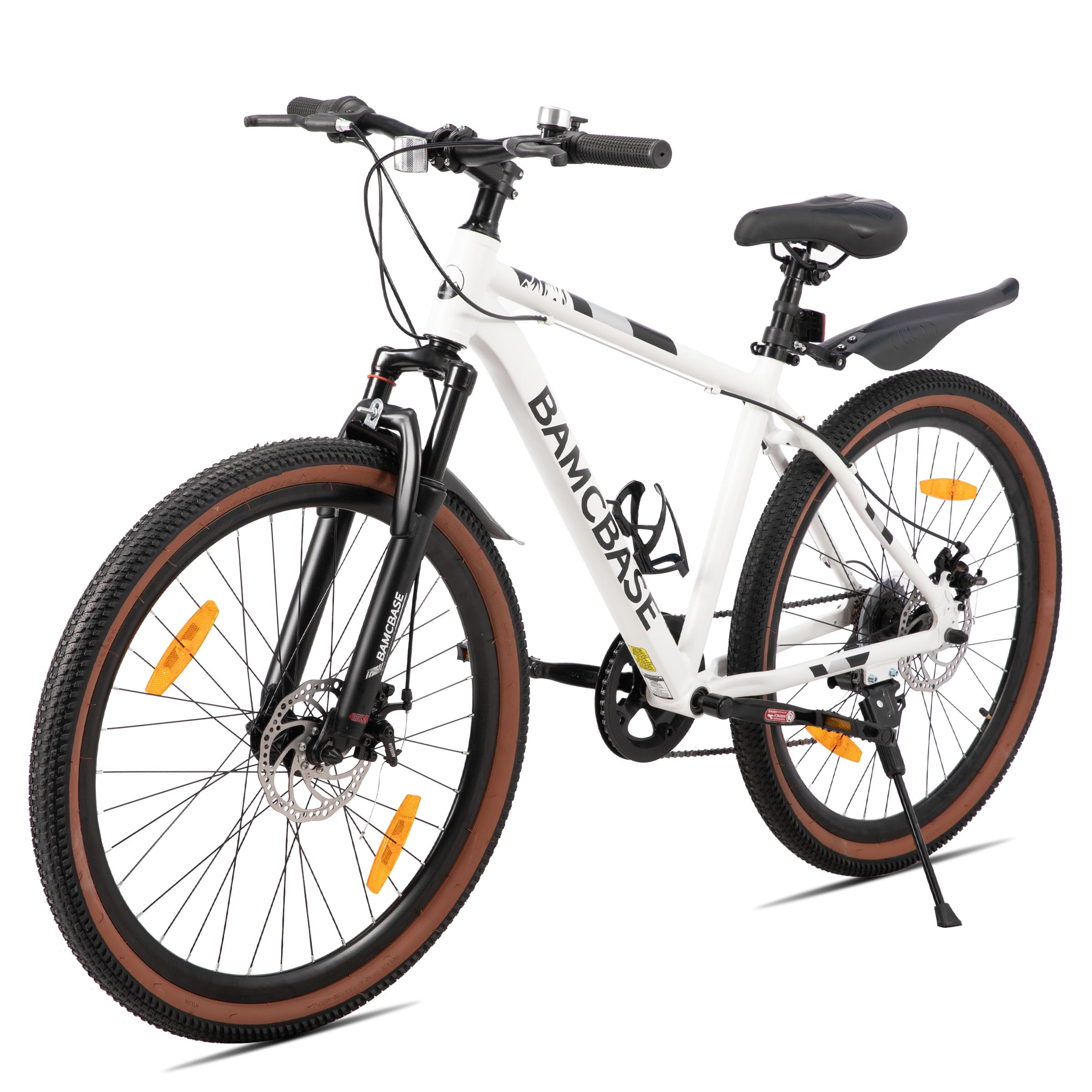 HILAND Bloomer Rower górski 26", MTB, męski i damski, 7-biegowy rower z mechanicznym hamulcem tarczowym, aluminiowa rama Hardtail, uniseks, dla dorosłych, biały