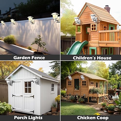 Miniatura 6 de LeiDrail Farol solar de pared para exteriores, 15 lúmenes, 2 modos, funciona con energía solar, luces decorativas impermeables para jardín, pared,