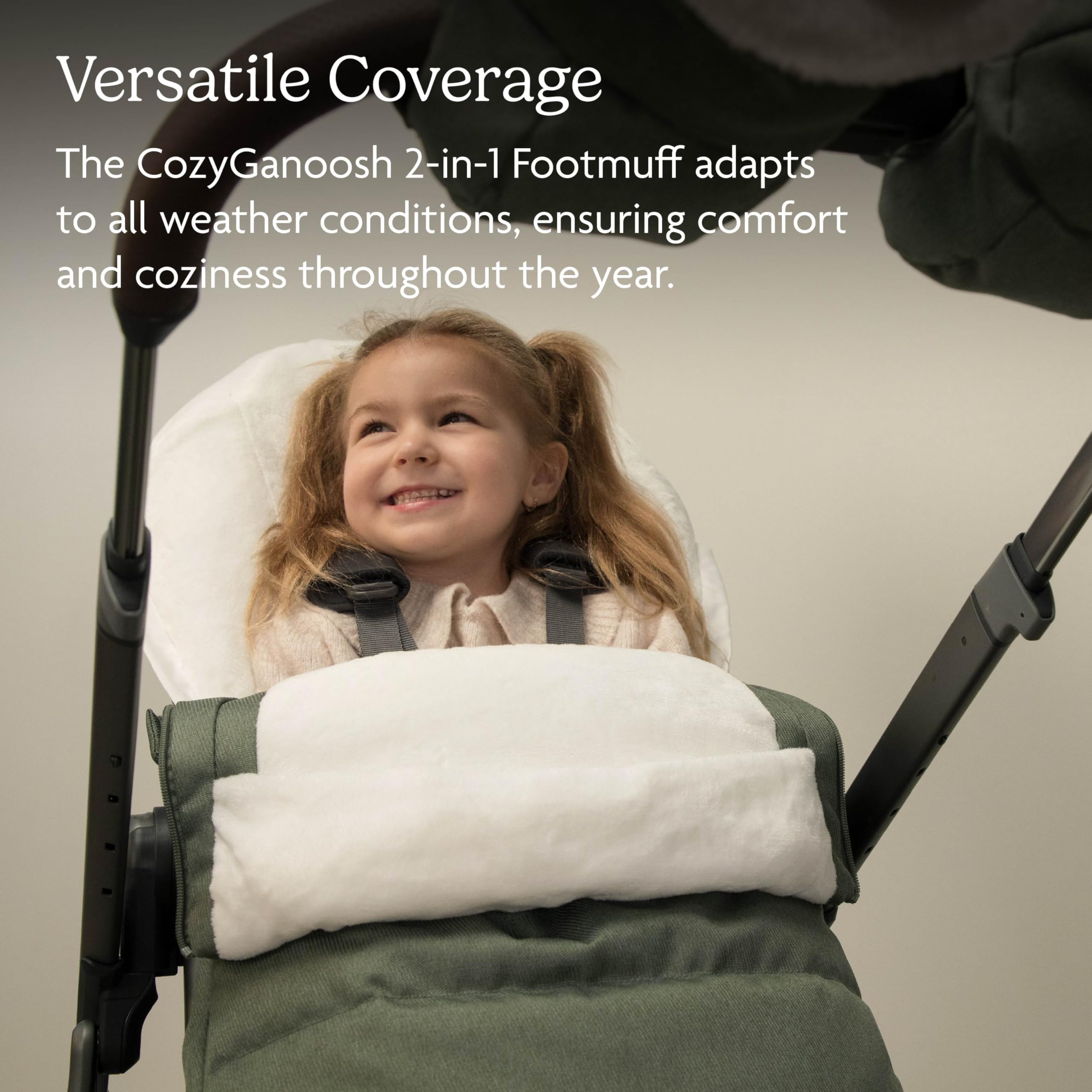 UPPAbaby CozyGanoosh 2-in-1 Seasonal Footmuff - Easily Attaches to UPPAbaby Strollers and RumbleSeat – Versatile, Ultra-Plush Zip-Out Liner for Cold Weather - Declan (Oat Mélange) - 3