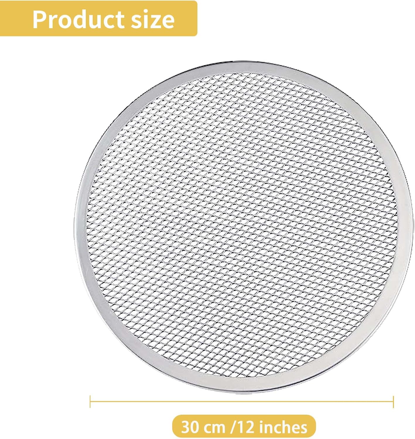 2 Pack 12 Inch Pizza Screen Non-Stick Bakeware Baking Screen, Aluminum Pizza Pan with Holes Pizza Mesh, Seamless