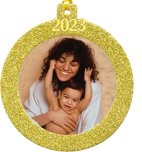 Expressly Yours! Adorno de fotos de Navidad  Adornos de imagen 2023 para decoración de árbol de Navidad  Diseño magnético de fácil carga  Incluye