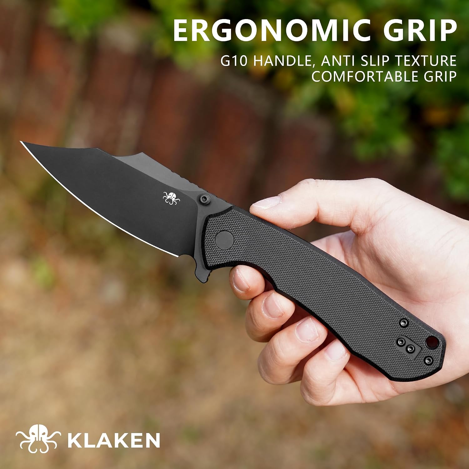 Pocket Knife, 3.42'' Broad D2 Blade Folding Pocket Knife, G10 Handle Folding Knife for Outdoor Hiking Camping Survival, EDC Tools with Pocket Clip