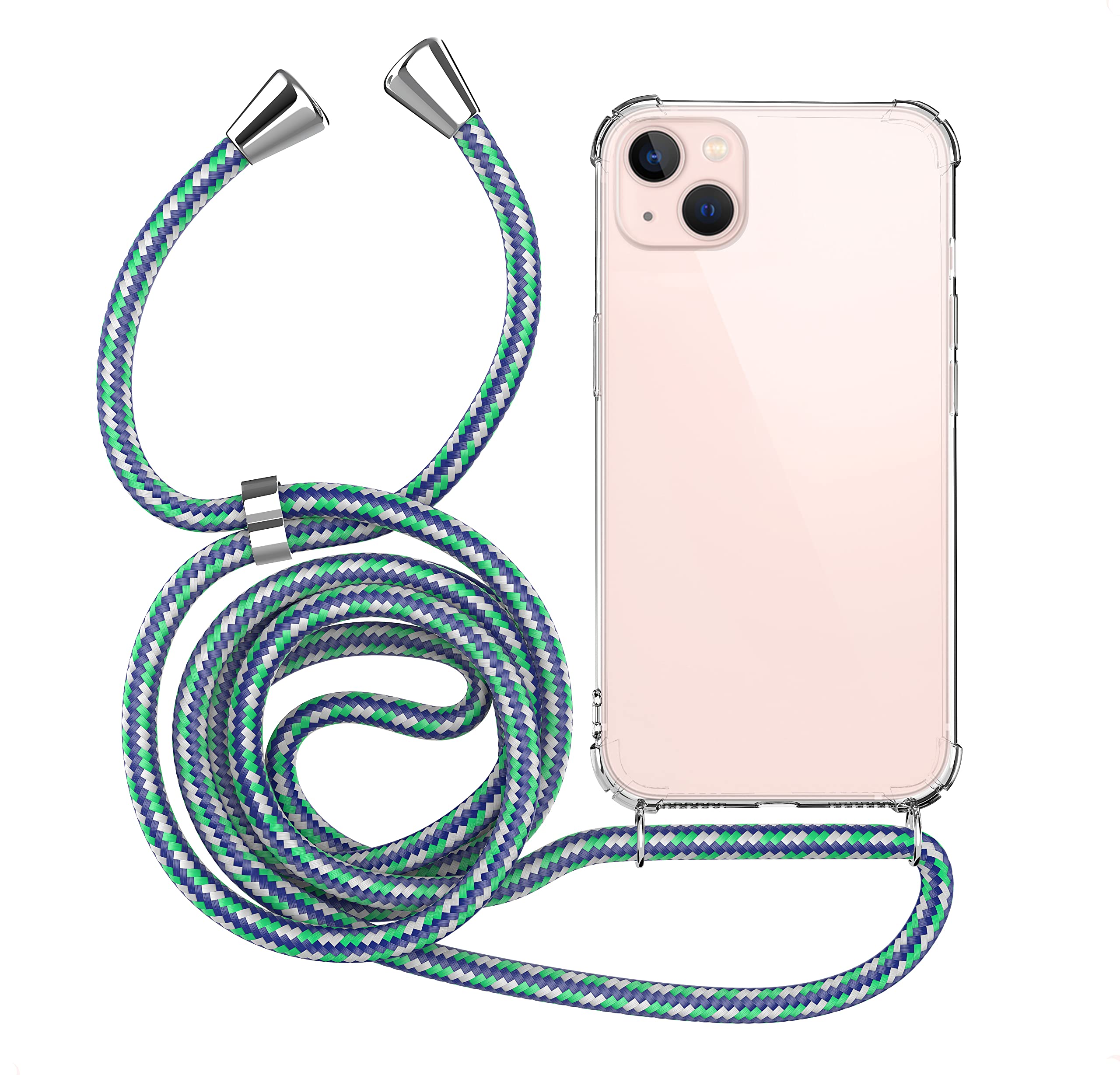 PekaTech Custodia con Collana per LG K61, Cover Trasparente Morbido Silicone con Cordino Case con Laccio Tracolla [Antiurto] [AntiGraffio] [ Antiscivolo] TPU Cover con Collana, Nero