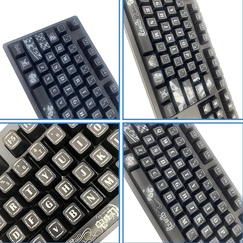 Miniatura 5 de Teclas translúcidas de anime japonés Demon Slayer 108 PBT sublimación de tinte OEM para teclado mecánico Cherry Mx Gateron Kailh Switch (solo teclas)