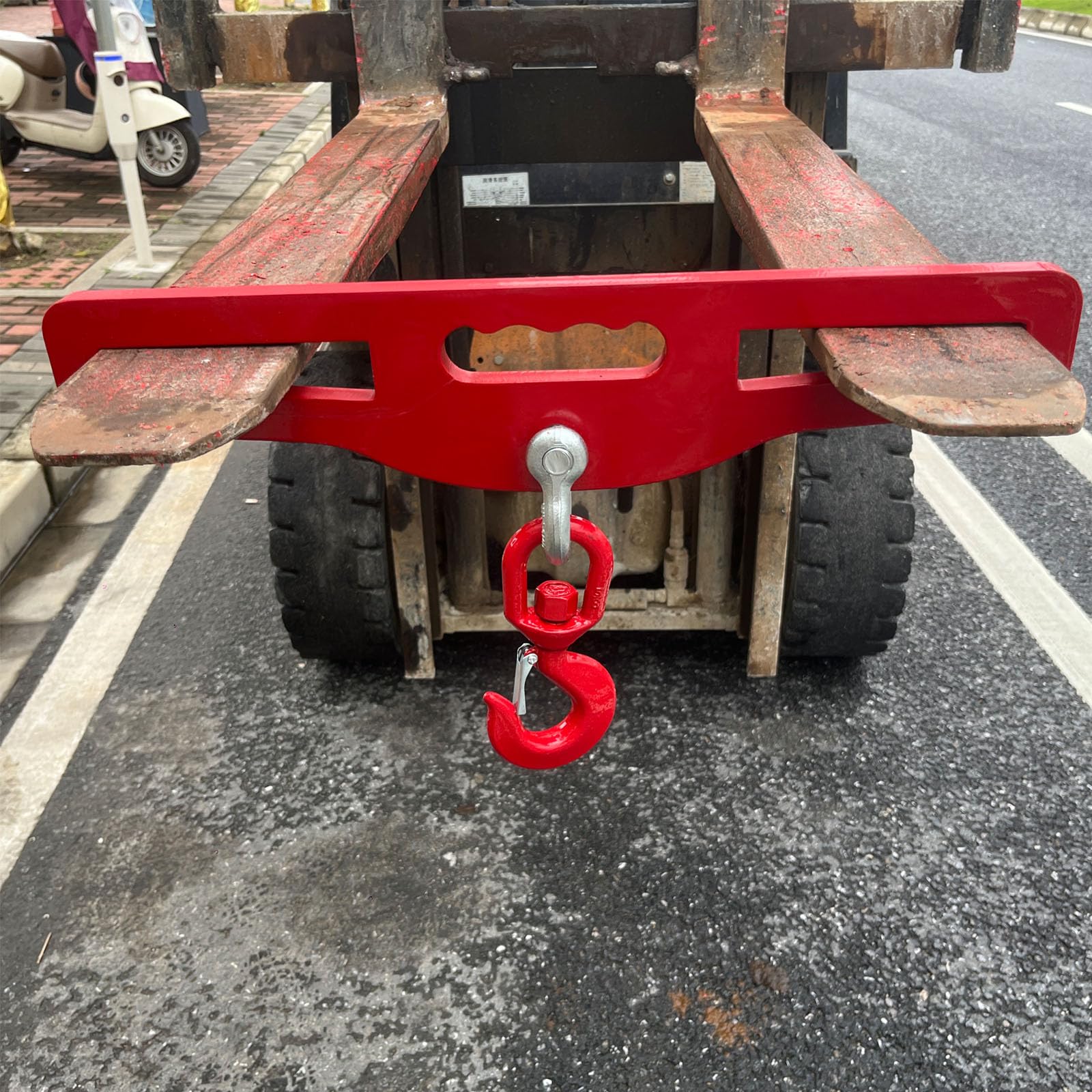 Gancio di sollevamento del carrello elevatore, capacità di 6000 libbre di sollevamento del carrello elevatore (3 tonnellate), con gancio girevole