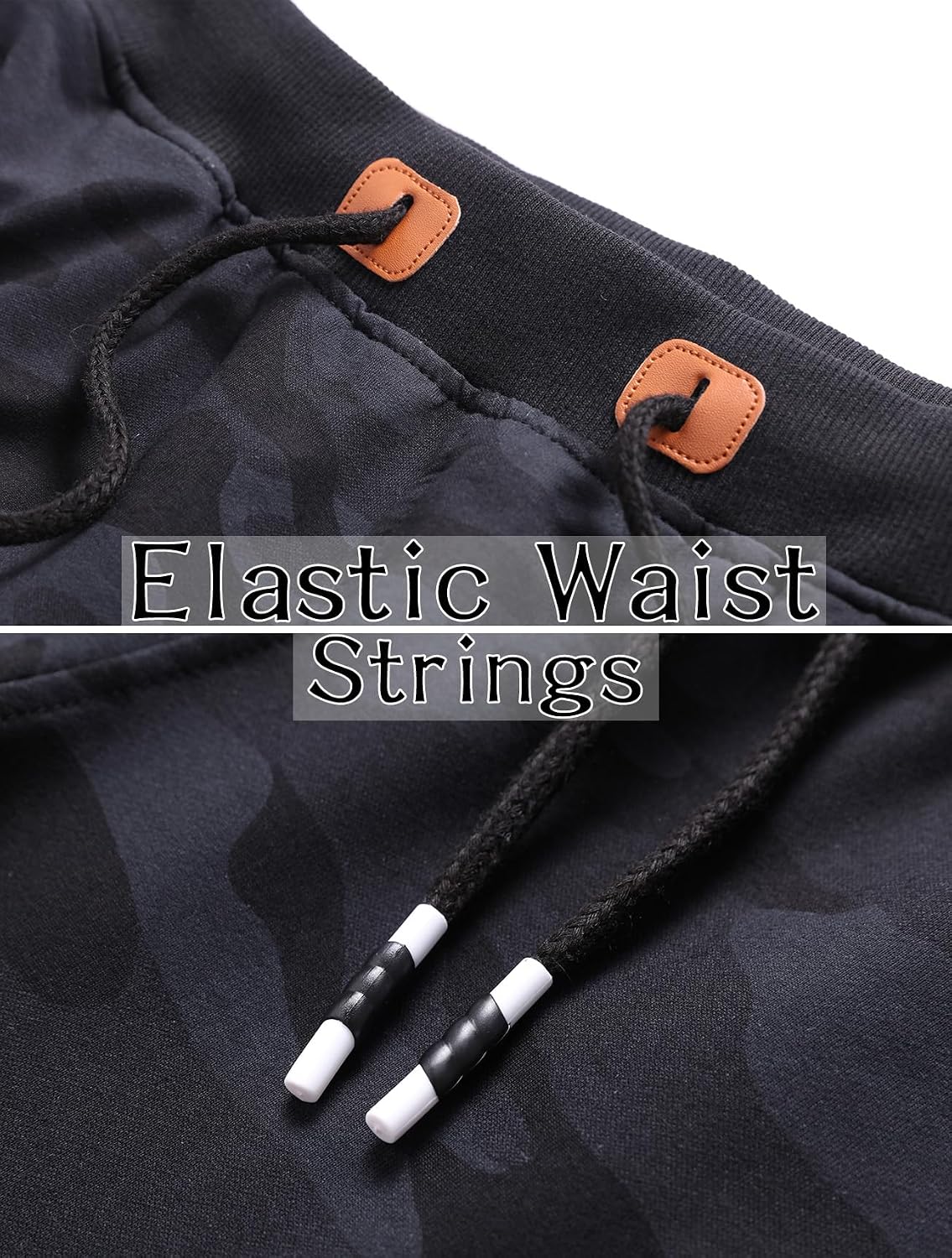 Mens Casual Shorts Cotton Summer Shorts Elastic Waist Drawstring with Zipper Pockets